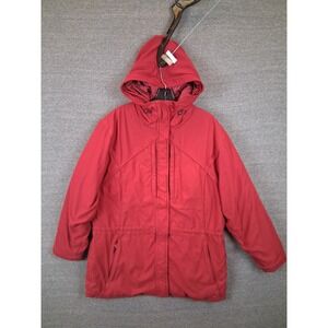 Cabelas Womens Jacket Large Red Goretex Thinsulate Hooded Parka Gorp VTG‎ 90s